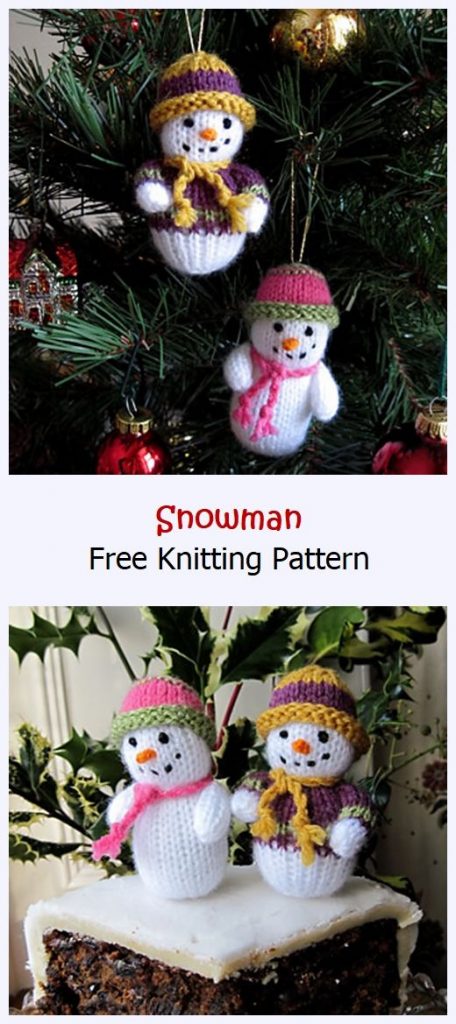 Snowman Free Knitting Pattern