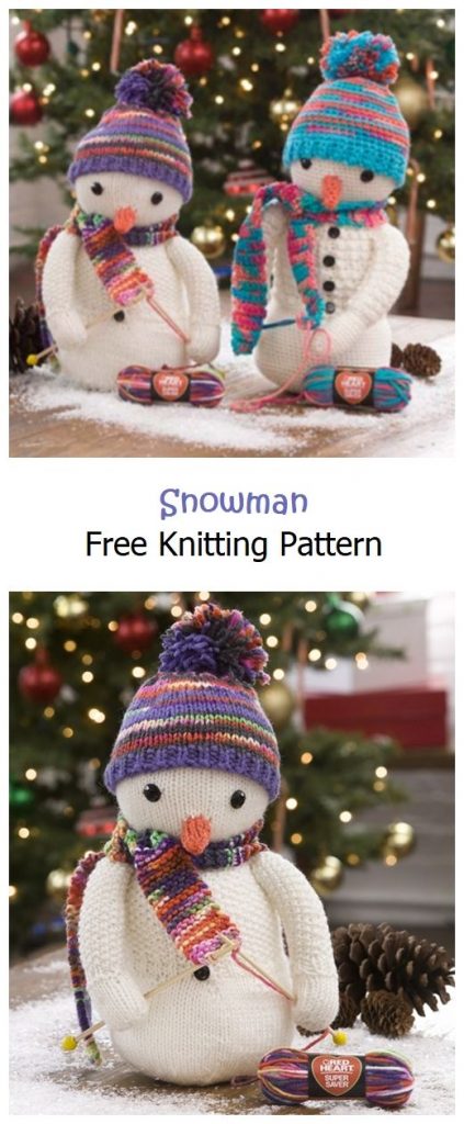 Snowman Free Knitting Pattern
