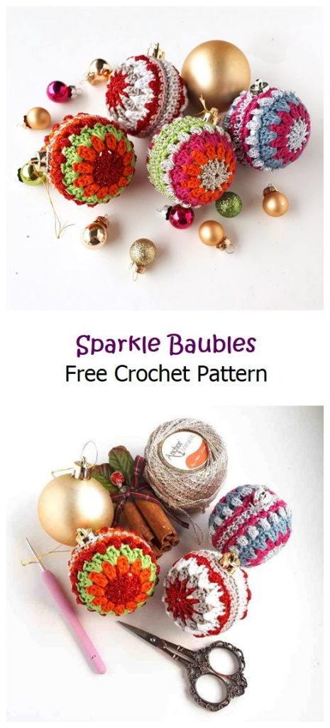 Sparkle Baubles Free Crochet Pattern