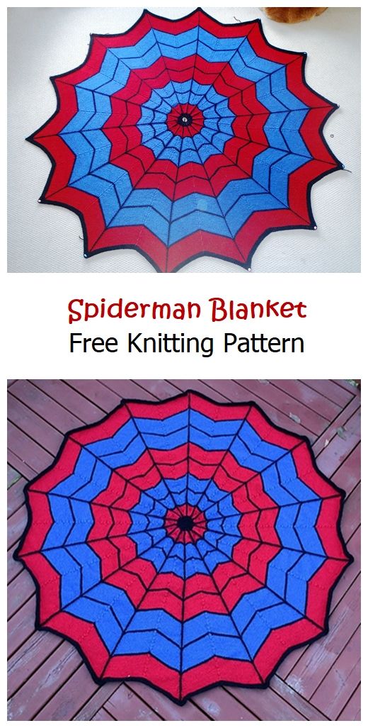 Spiderman Blanket Free Knitting Pattern Knitting Projects
