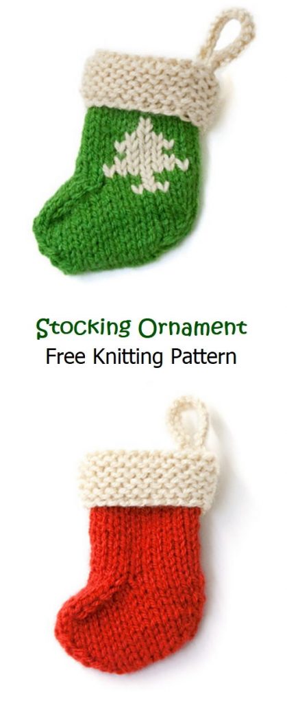 Stocking Ornament Free Knitting Pattern