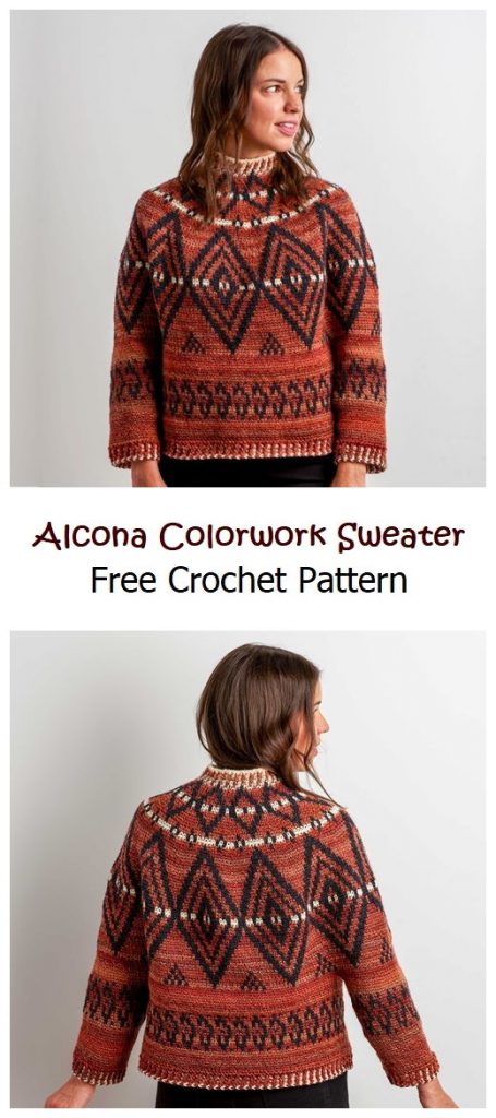 Alcona Colorwork Sweater Free Crochet Pattern