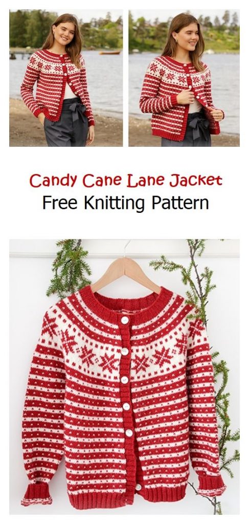 Candy Cane Lane Jacket Free Knitting Pattern