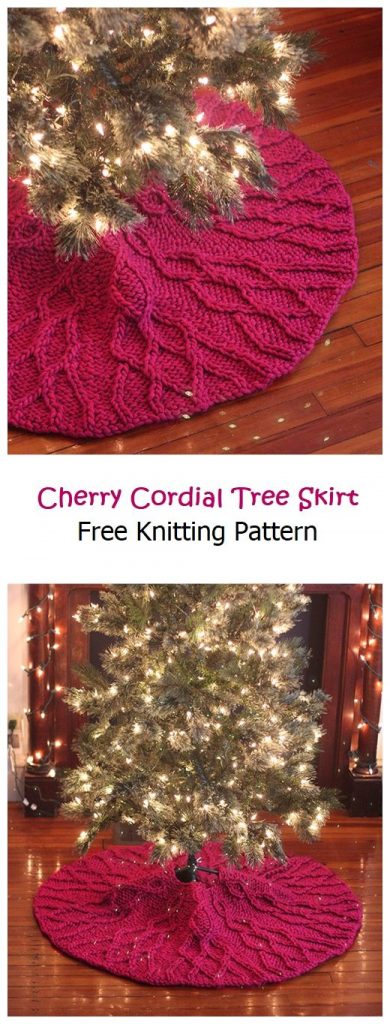 Cherry Cordial Tree Skirt Free Knitting Pattern