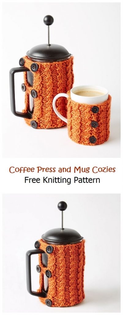Coffee Press and Mug Cozies Free Pattern