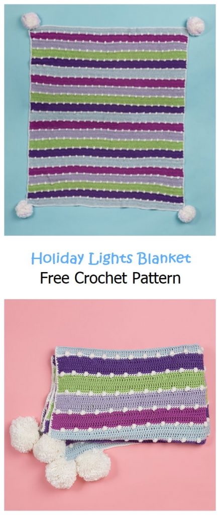 Holiday Lights Blanket Free Crochet Pattern