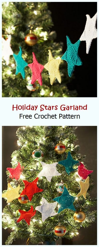 Holiday Stars Garland Free Crochet Pattern