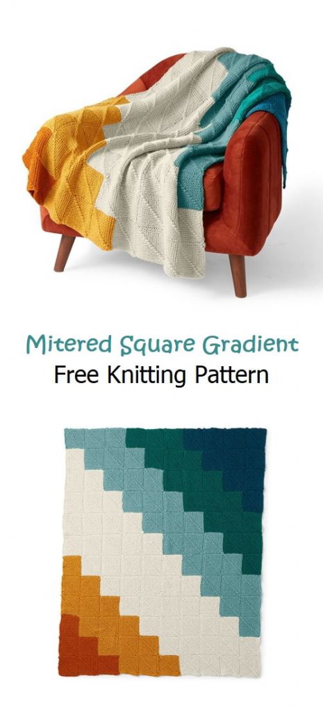 Mitered Square Gradient Free Knitting Pattern