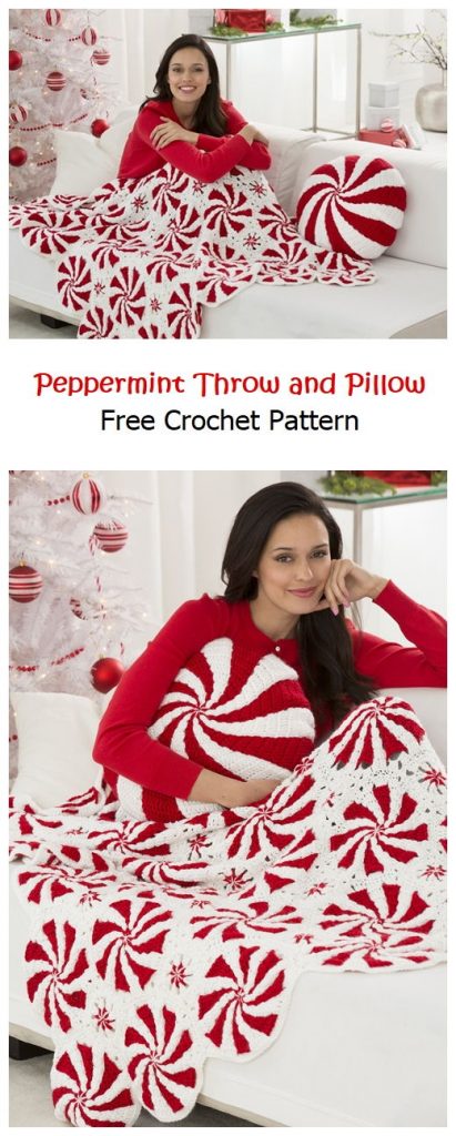 Peppermint Throw and Pillow Free Pattern