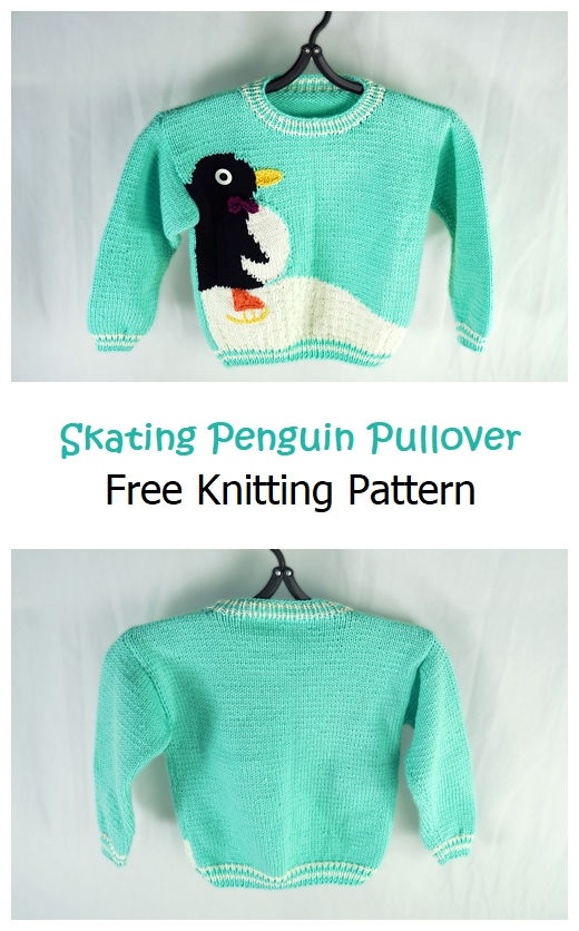 Skating Penguin Pullover Free Pattern