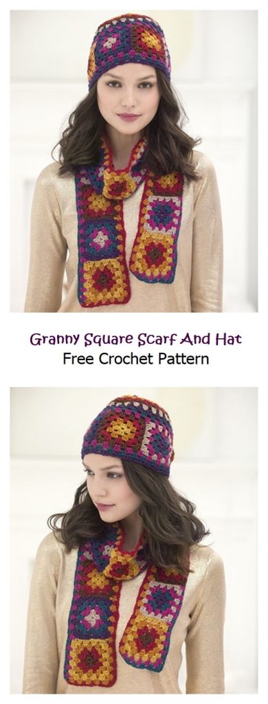 Granny Square Scarf And Hat Free Pattern