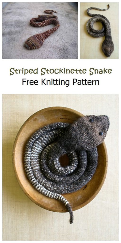 Striped Stockinette Snake Free Pattern