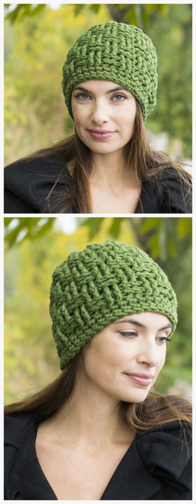 Basketweave Hat Free Knitting Pattern