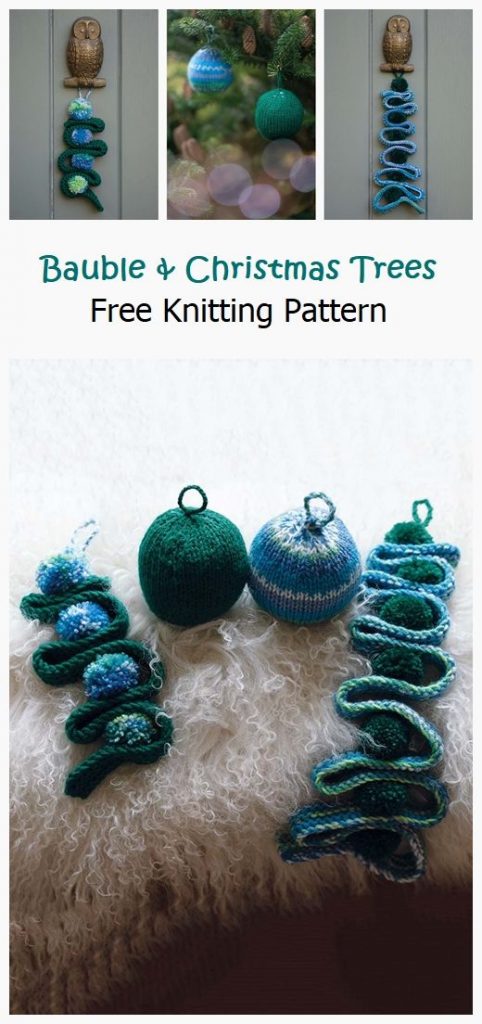 Bauble & Christmas Trees Free Knitting Pattern