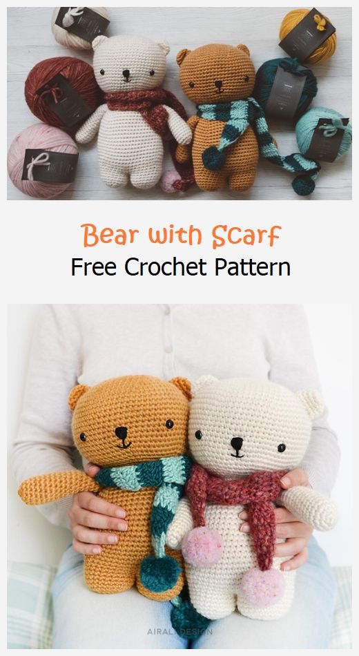 Bear with Scarf Free Crochet Pattern