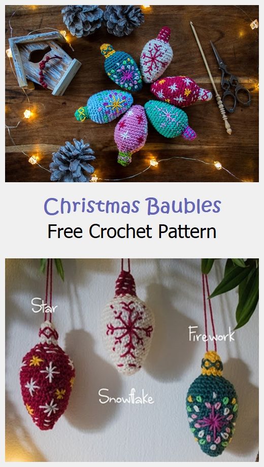Christmas Baubles Free Crochet Pattern