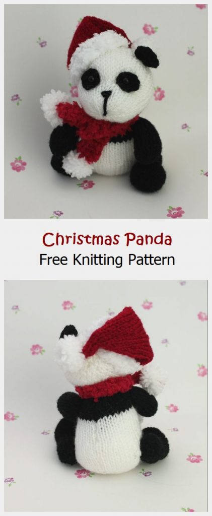Christmas Panda Free Knitting Pattern