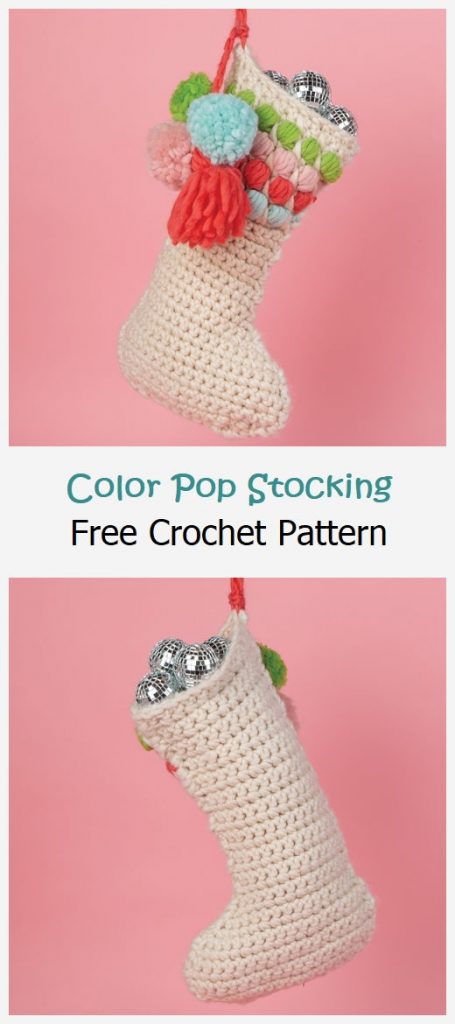 Color Pop Stocking Free Crochet Pattern