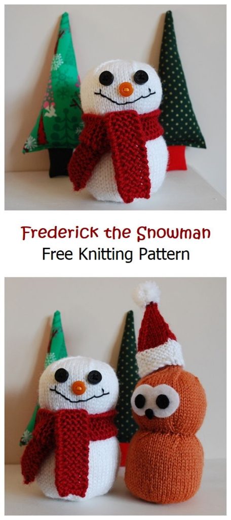 Frederick the Snowman Free Knitting Pattern