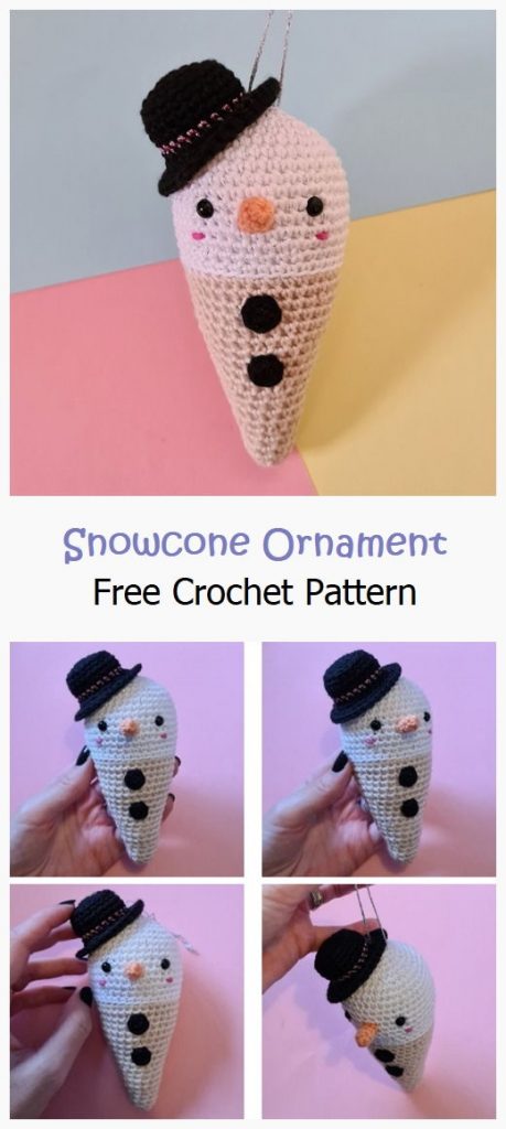 Snowcone Ornament Free Crochet Pattern