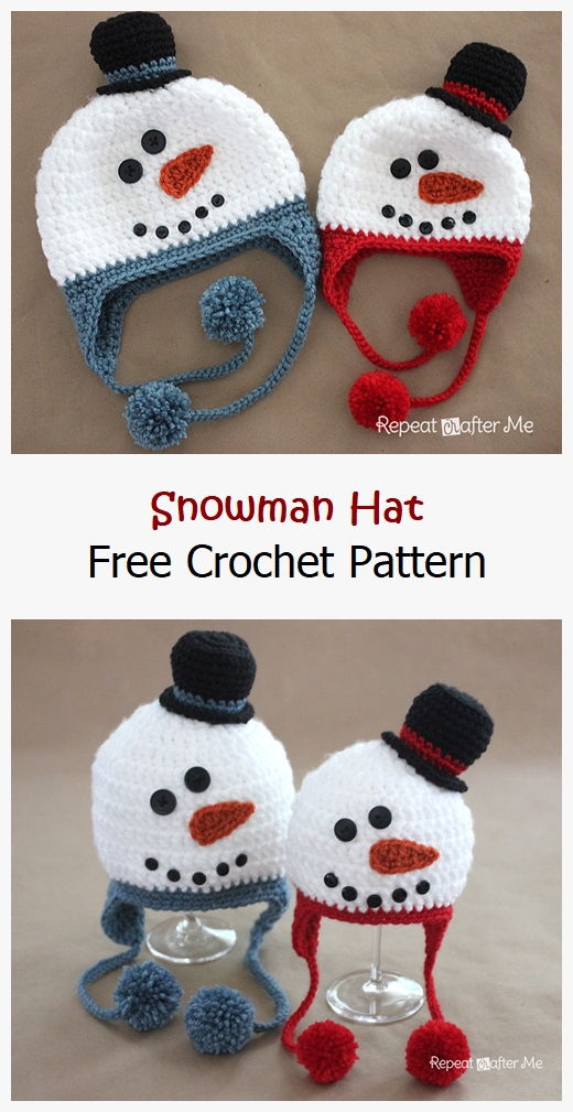 Snowman Hat Free Crochet Pattern