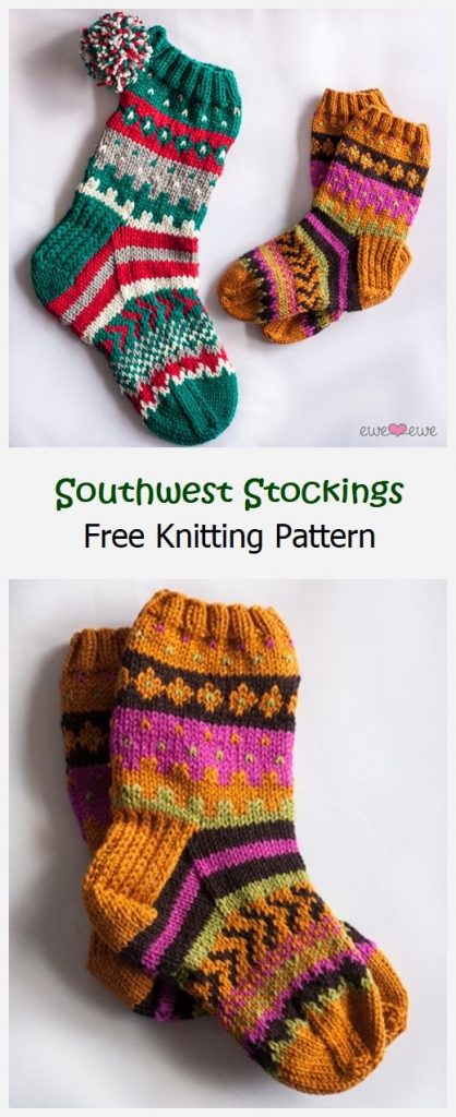 Southwest Stockings Free Knitting Pattern