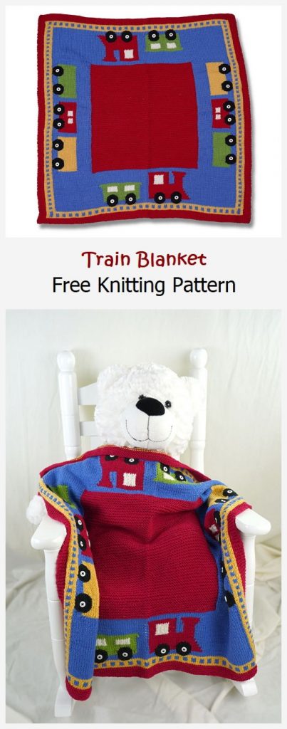 Train Blanket Free Knitting Pattern