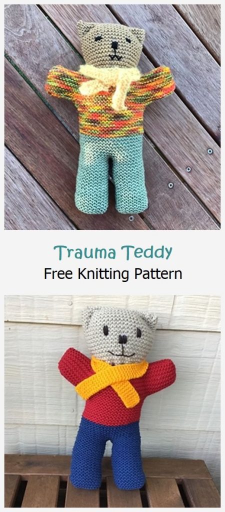 Trauma Teddy Free Knitting Pattern