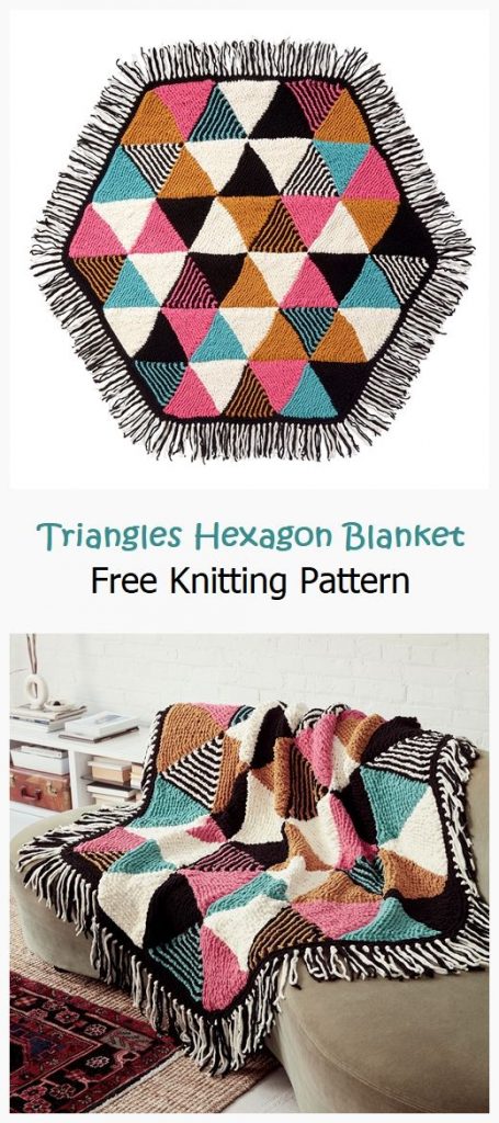 Triangles Hexagon Blanket Free Pattern