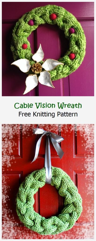 Cable Vision Wreath Free Knitting Pattern