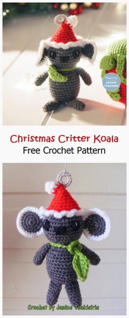 Christmas Critter Koala Free Crochet Pattern