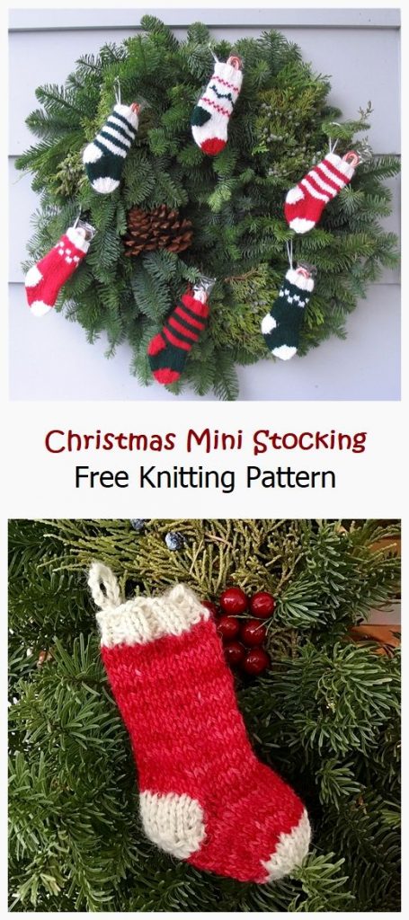 Christmas Mini Stocking Free Knitting Pattern