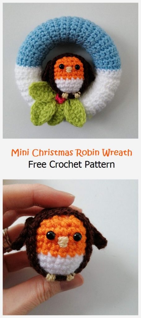 Mini Christmas Robin Wreath Free Pattern
