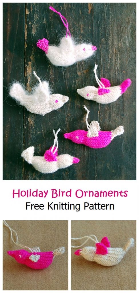 Holiday Bird Ornaments Free Pattern