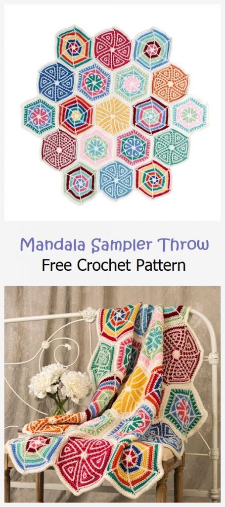 Mandala Sampler Throw Free Pattern
