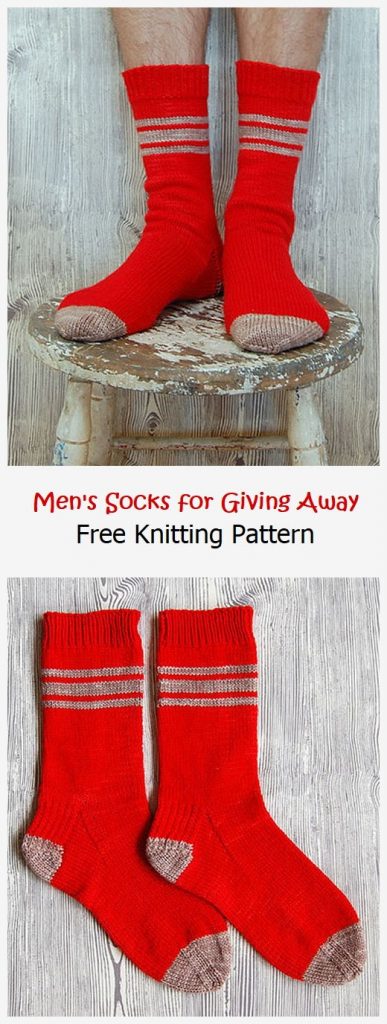 Men’s Socks for Giving Away Free Pattern