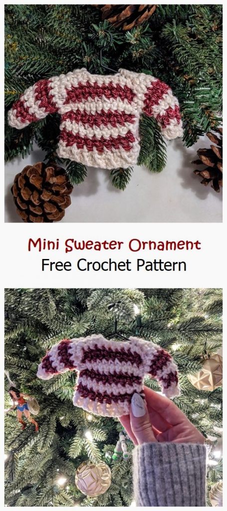 Mini Sweater Ornament Free Crochet Pattern