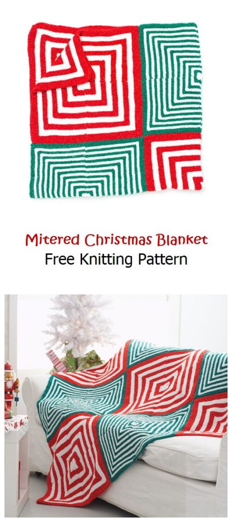 Mitered Christmas Blanket Free Pattern