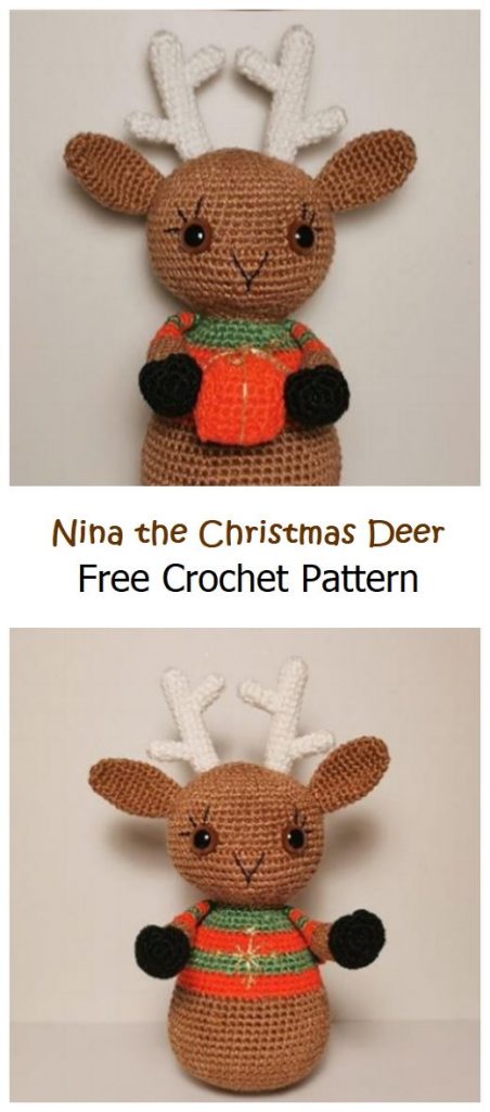 Nina the Christmas Deer Free Pattern
