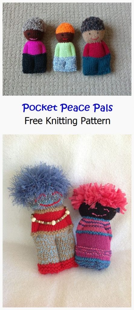 Pocket Peace Pals Free Knitting Pattern
