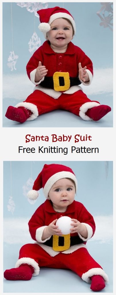 Santa Baby Suit Free Knitting Pattern