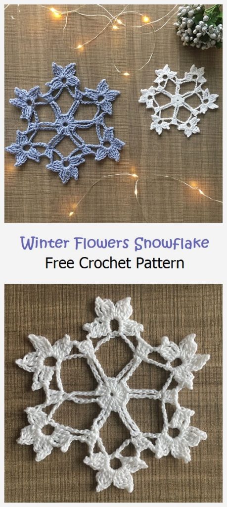 Winter Flowers Snowflake Free Pattern