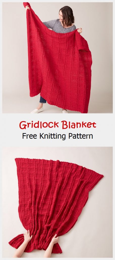 Gridlock Blanket Free Knitting Pattern