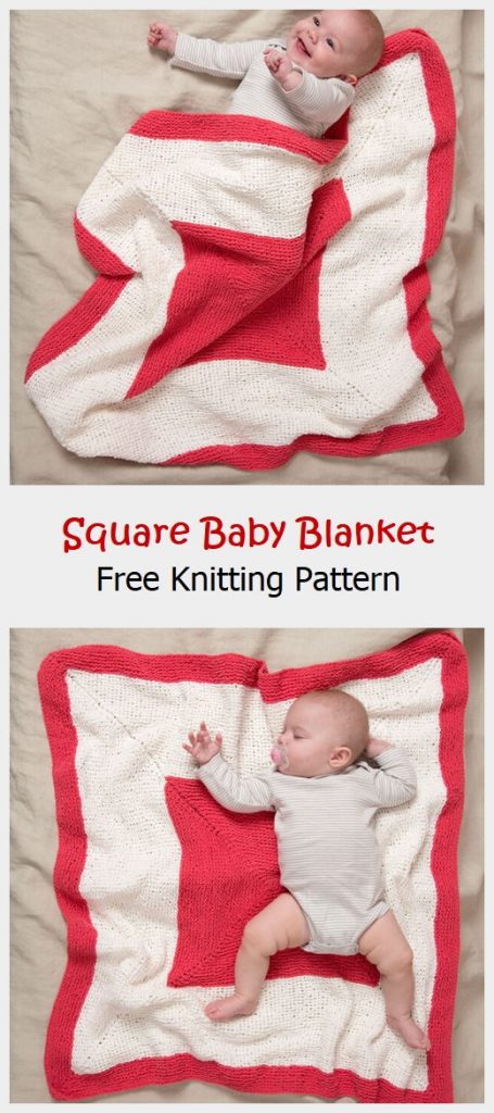 Square on Square Baby Blanket Free Knitting Pattern