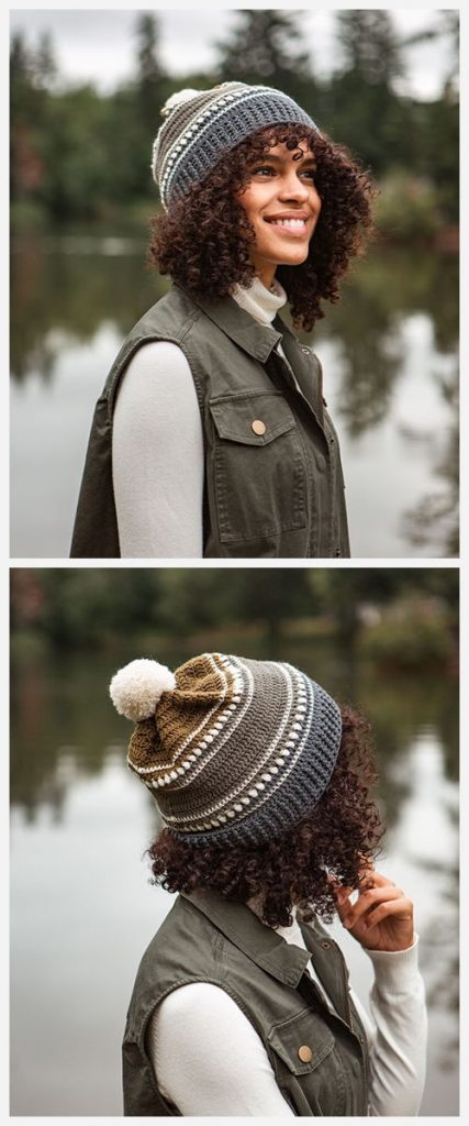 Snow Mountain Hat Free Crochet Pattern