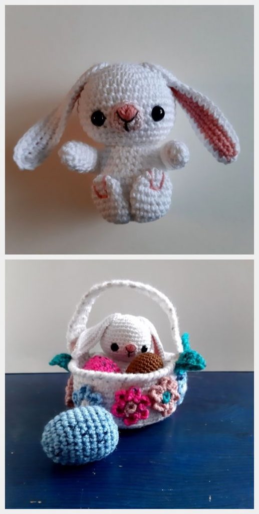 Easter Bunny with Basket Free Crochet Pattern