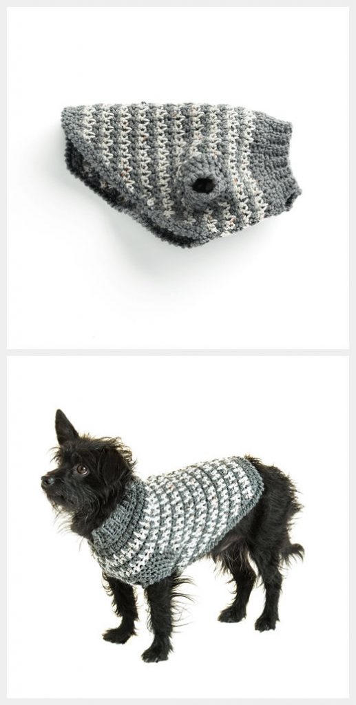 Houndstooth Dog Sweater Free Crochet Pattern