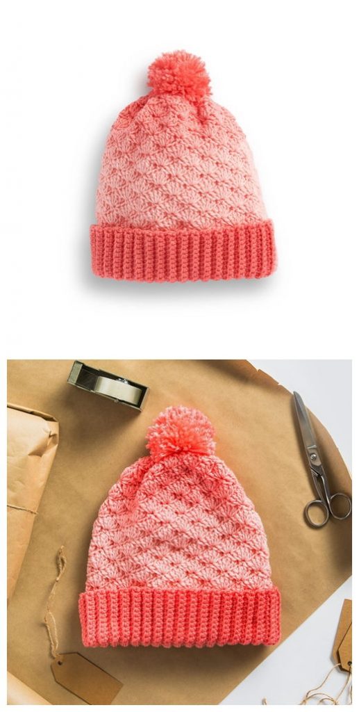 Shell Stitch Basic Hat Free Crochet Pattern