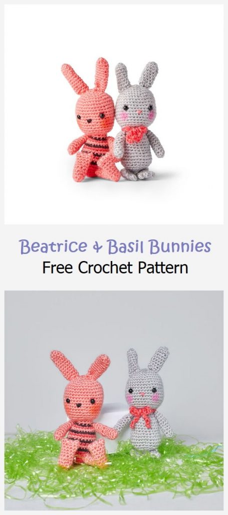 Beatrice & Basil Bunnies Free Crochet Pattern
https://www.knittingprojects.net/beatrice-basil-bunnies-free-crochet-pattern/