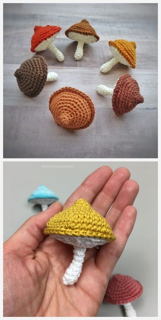 Colorful Mushrooms Free Crochet Pattern